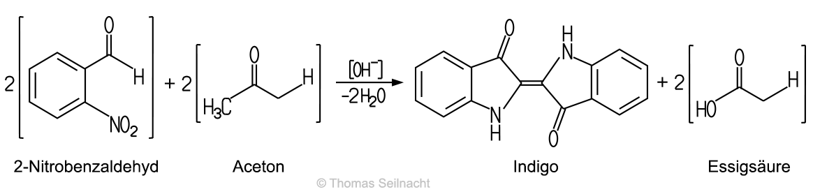 Indigosynthese aus Nitrobenzaldehyd