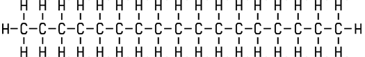 Paraffin Strukturformel, lange Kette aus C-Atomen