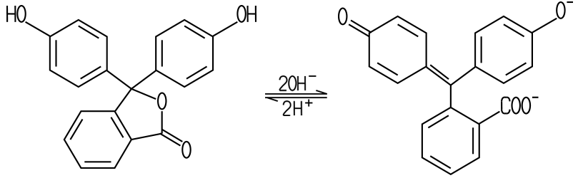 Phenolphthalein: Lactoide und chinoide Form