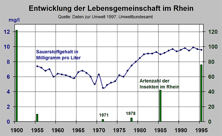 Entwicklung der Lebensgemeinschaft im Rhein