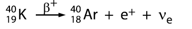 beta Plus-Zerfall des Kaliums 40