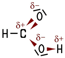 Polarität im Methansäure-Molekül