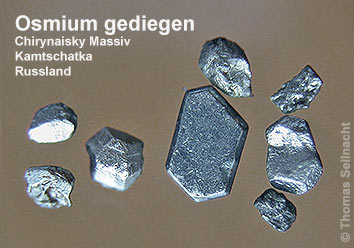 Osmium gediegen aus Kamtschatka