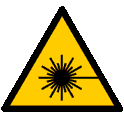Warnung vor Laserstrahl